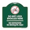 Signmission Do Not Lock Bicycles Here No Estacione Su Bicicleta Aqui With No Bicycle Graphic, GW-1818-24148 A-DES-GW-1818-24148 - alternate 1